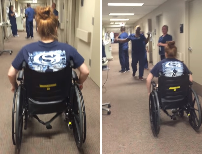 다리 마비로 입원한 소녀, 어느날 휠체어 타고 간호사 앞으로 가더니…
